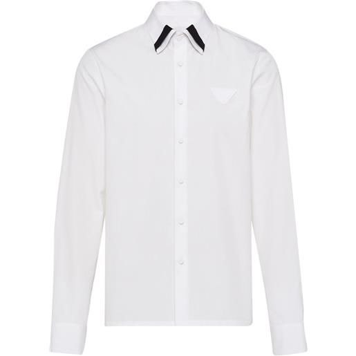 Prada camicia con applicazione - bianco