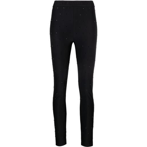 Versace Jeans Couture leggings crop con strass - nero