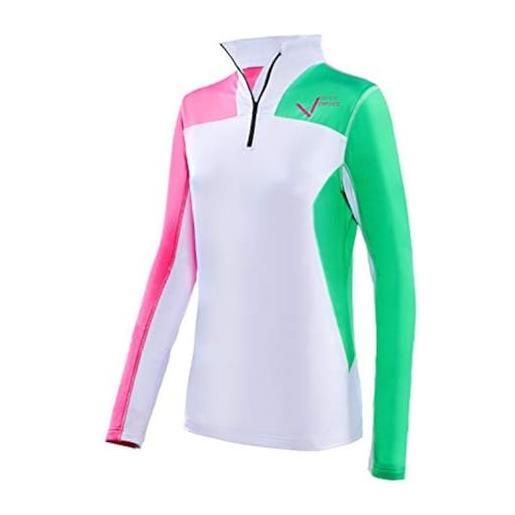 Black crevice dolcevita sci donna i maglia donna funzionale diversi colori e taglie i maglia donna funzionale traspirante maniche lunghe i maglia donna termica lunga i maglia donna sci (46, bianco/rosa/verde)