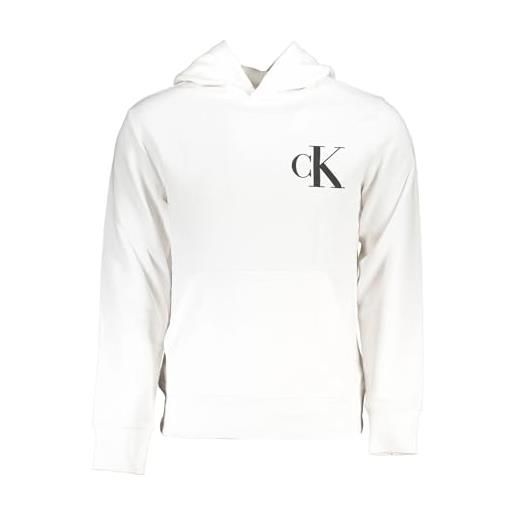 Calvin Klein felpa color monogram graphic hoodie xl bianco