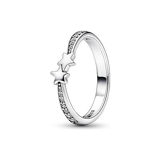 PANDORA anello brillante moments shooting stars in argento sterling con zirconia cubica trasparente, 50