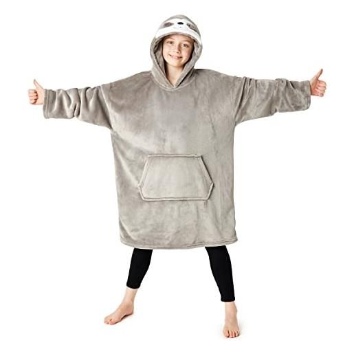 CityComfort felpa coperta con cappuccio felpe ragazza oversized di pile (bradipo grigio)