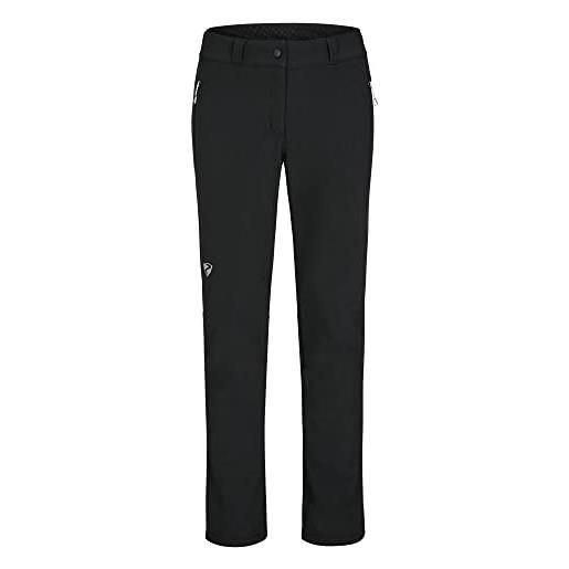 Ziener talpa pantaloni softshell, sci, attività all'aperto, antivento, elastici, funzionali, nero, 42 donna