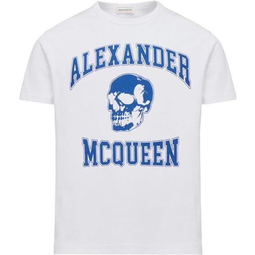 ALEXANDER MCQUEEN varsity t-shirt in bianco