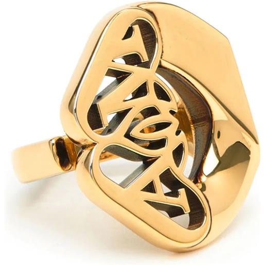 ALEXANDER MCQUEEN anello con logo seal in oro