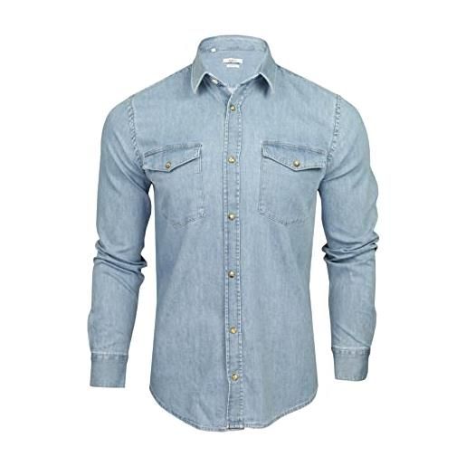 Camicia jeans uomo on sale nera