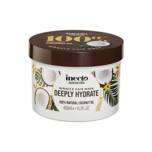 Inecto naturals deeply hydrate coconut miracle - maschera per capelli, 450 ml