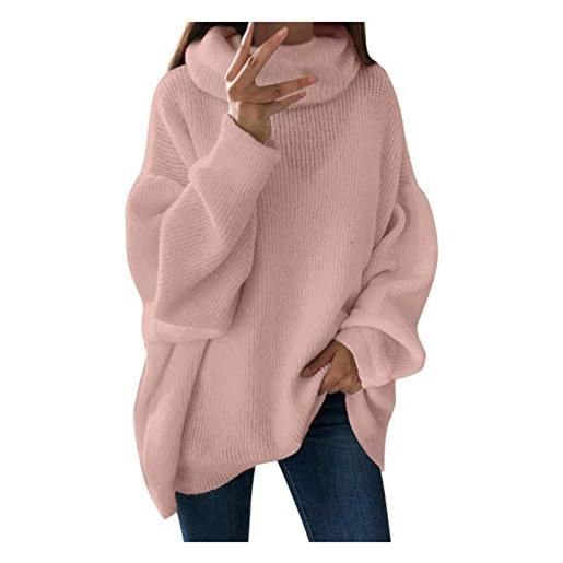 BOTCAM girocollo pouch da donna, casual, top alla moda, maglione a maglia, lingerie sexy, colore: rosa. , m