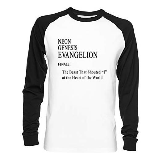 Rundi neon genesis evangelion episode 26 unisex maglietta da baseball uomo donna maniche lunghe bianca nera dimensioni l - unisex baseball t-shirt