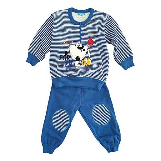 GARY pigiamino baby invernale in caldo cotone 12/18 mesi (18 mesi, nazionale blu)