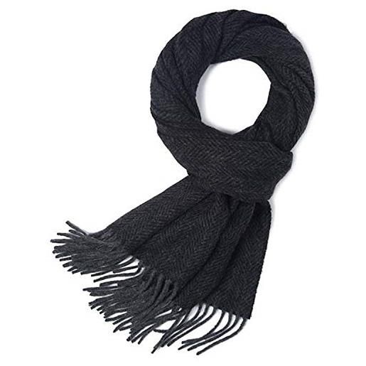 MESHIKAIER 100% cachemire lana uomo sciarpa classico inverno caldo sciarpa casual morbido sciarpa lussuoso sciarpa 185x32cm (style 1)