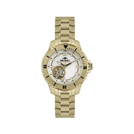 Rotary alb90073/a/41 orologio analogico da polso, donna, cinturino in acciaio inossidabile, oro