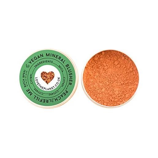 Love the planet vegan mineral blusher shade peach in refillable tin