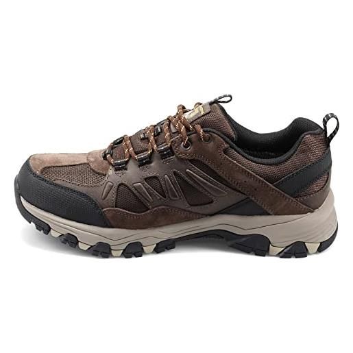 Skechers selmen-helson trail oxford, scarpe da escursionismo uomo, grigio, 42.5 eu larga