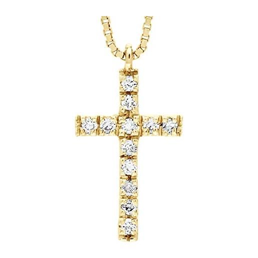 & You - collana oro & diamanti 0,070 carati - catena forzatina 42 cm - disponibile in oro giallo e oro bianco - gioiello da donna