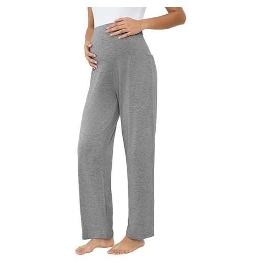 Joyaria pantaloni lunghi da donna, per il tempo libero, per donne incinte, caldi, pigiama, pantaloni da jogging, pantaloni da yoga, s-xxl, grigio chiaro, m