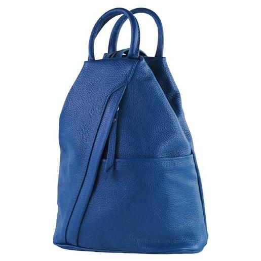 modamoda de - t180 - ital borsa da donna zaino in nappa, colore: blu