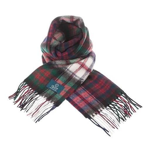 Clans of Scotland - sciarpa scozzese in 100% pura lana d'agnello scozzese - 100% lana - sciarpa tartan in pura lana - in vari tartan - perfetto per uomo e donna - 30,5 x 152 cm - abito macdonald, 