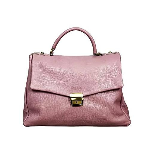 Cheval Firenze borsa a mano aurora max, vera pelle made in italy (fucsia)