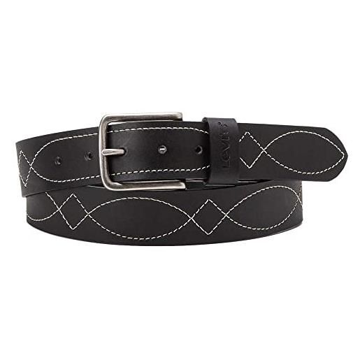 Levi's stitched belt cintura cucita, nero regolare, 120 cm uomo