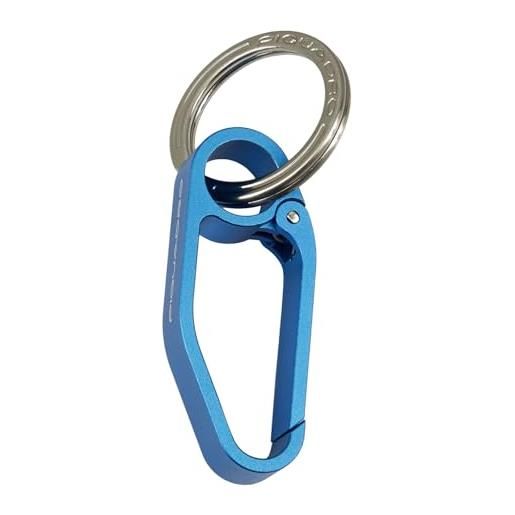 Piquadro blue square key chain with big carabiner hook blu, blau, taglia unica
