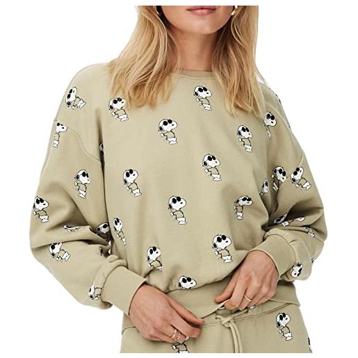 Only felpa da donna onlpeanuts con stampa snoopy, trench coat, xs