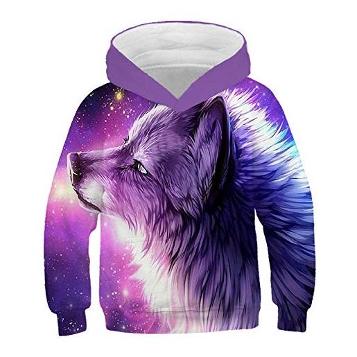 COAOBO 3d bambini felpa con cappuccio, autumn winter kids boy clothes long sleeve boys wolf sweatshirts outwear 4-14y children printed animal 3d clothing-160cm