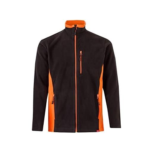 Velilla giacca pile bicolor colore nero e arancione taglia, xxl uomo