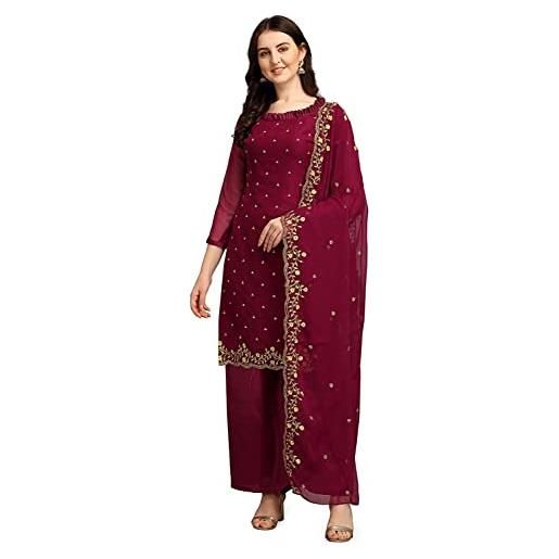 Nimbark indiano pakistano partito wear salwar kameez vestito set per le donne pronto da indossare abito punjabi patiala partito wear dress per le donne, blu navy, large