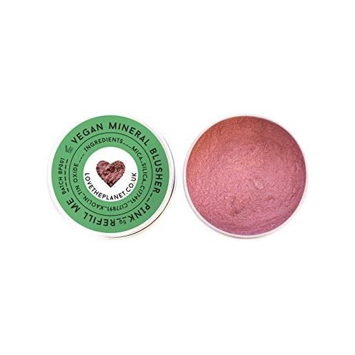 Love the planet vegan mineral blusher shade pink in refillable tin