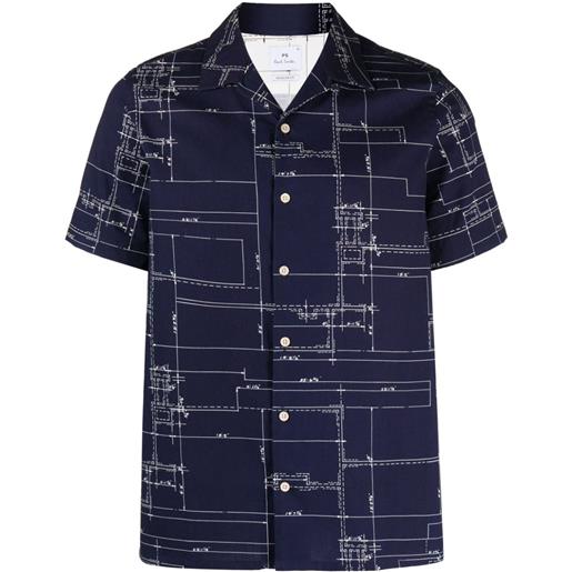 PS Paul Smith camicia con stampa grafica - blu