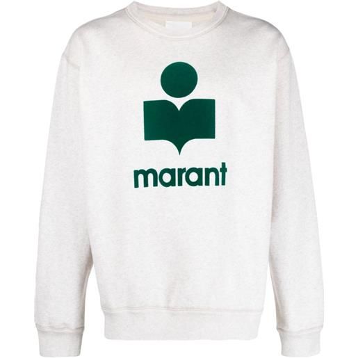 MARANT felpa mikoy con logo floccato - grigio