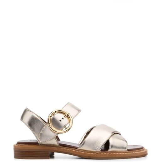 See by Chloé sandali con effetto metallico - oro