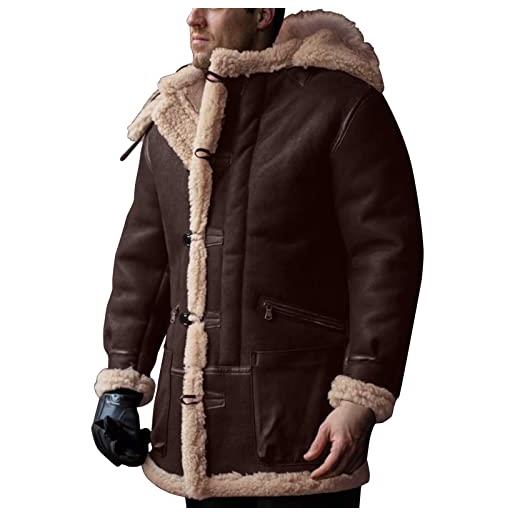 Fulidngzg giacca di velluto piumino da uomo giacca imbottita in cotone ispessito casual giacca invernale di tendenza alla moda giacca lunga elegante invernale