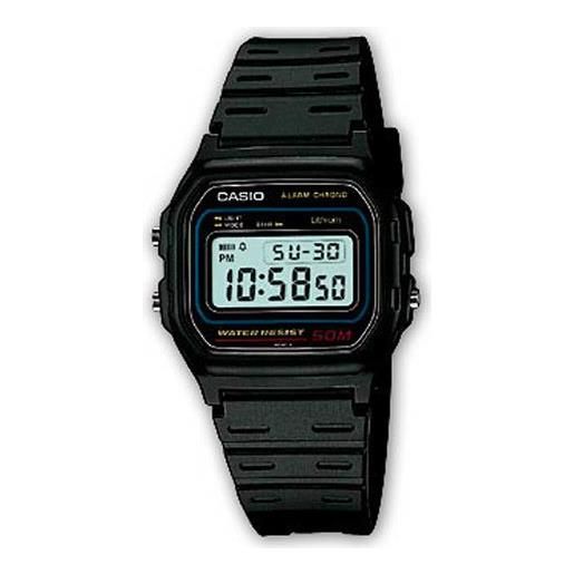 Casio orologio digitale con cassa e cinturino in resina calendario impermeabile colore nero - w-59-1vqef