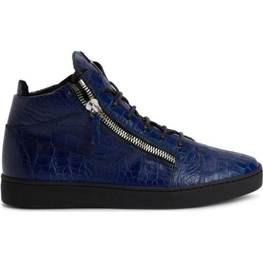Giuseppe Zanotti sneakers kriss con effetto coccodrillo - blu