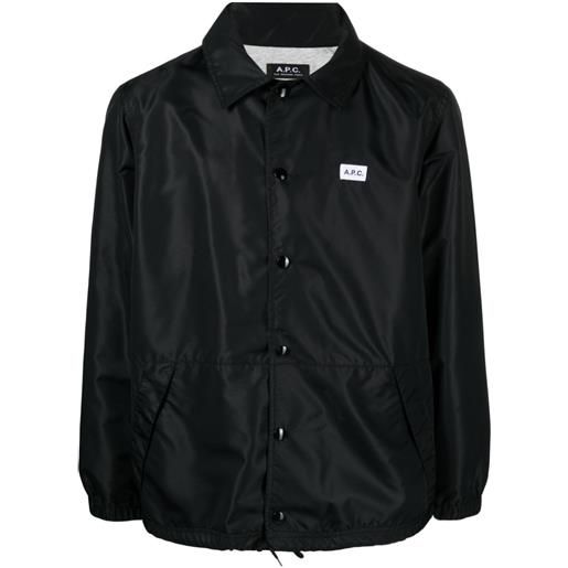 A.P.C. giacca-camicia aleksi con applicazione - nero