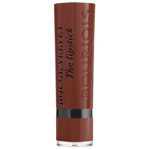 Bourjois - rouge velvet the lipstick - rossetto opaco a lunga tenuta in stick - 012 brunette - 2.4 g