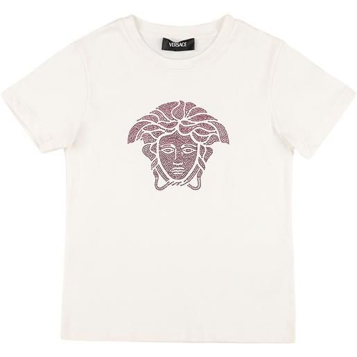 VERSACE t-shirt medusa in jersey di cotone con cristalli