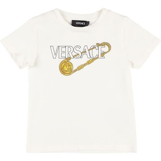 VERSACE t-shirt in jersey di cotone con stampa