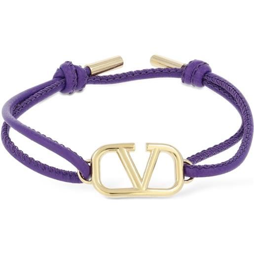 VALENTINO GARAVANI bracciale vlogo in pelle