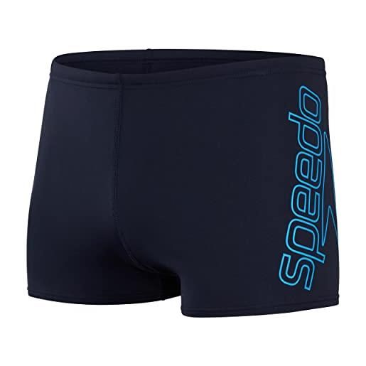 Speedo boom logo placement aquashort uomo, blu navy/blu, xs