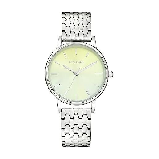 Noelani 2036265 - orologio da polso analogico al quarzo, con cinturino in acciaio inox, impermeabile, 5 bar, in confezione regalo, argento