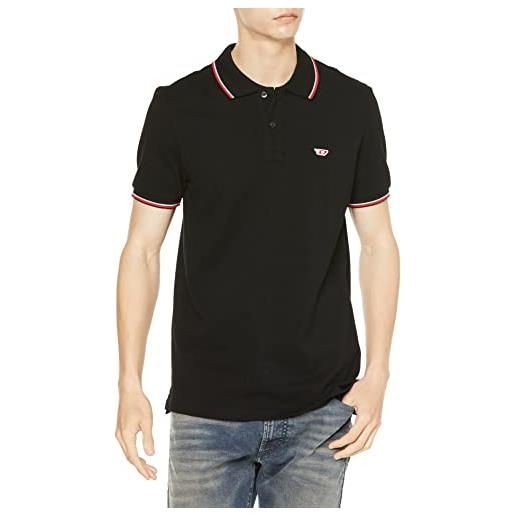 Diesel uomo polo smith, nero, s