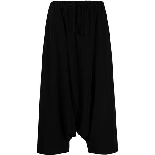 Yohji Yamamoto pantaloni crop con cavallo basso - nero