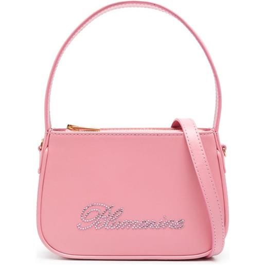 Blumarine borsa tote con strass - rosa