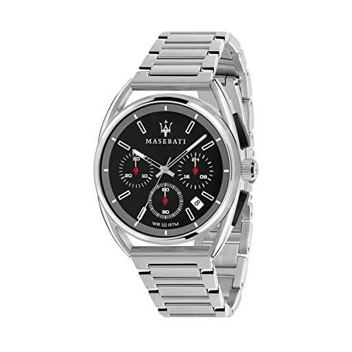 Maserati orologio da uomo, collezione trimarano, movimento al quarzo, cronografo, in acciaio - r8873632003