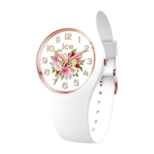 Ice-watch - ice flower white bouquet - orologio bianco da donna con cinturino in silicone - 021742 (medium)
