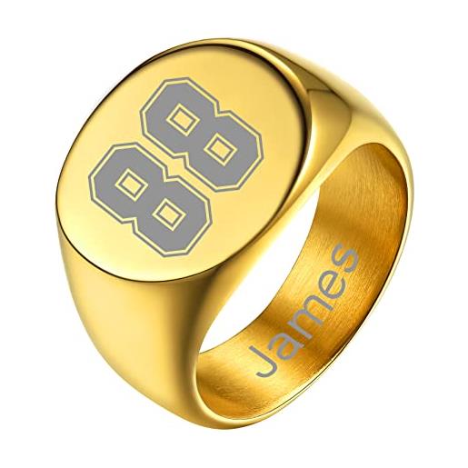 GOLDCHIC JEWELRY anello uomo mignolo con numero personalizzato in oro per le donne, anello di dichiarazione punk per il rapper taglia 20