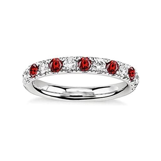 Vml Jewellers creato anelli rotondi sfaccettati ruby cz in pietra - 0.925 anello in argento red ruby cz gemstones rings - casa e regalo vivente per la festa del papà